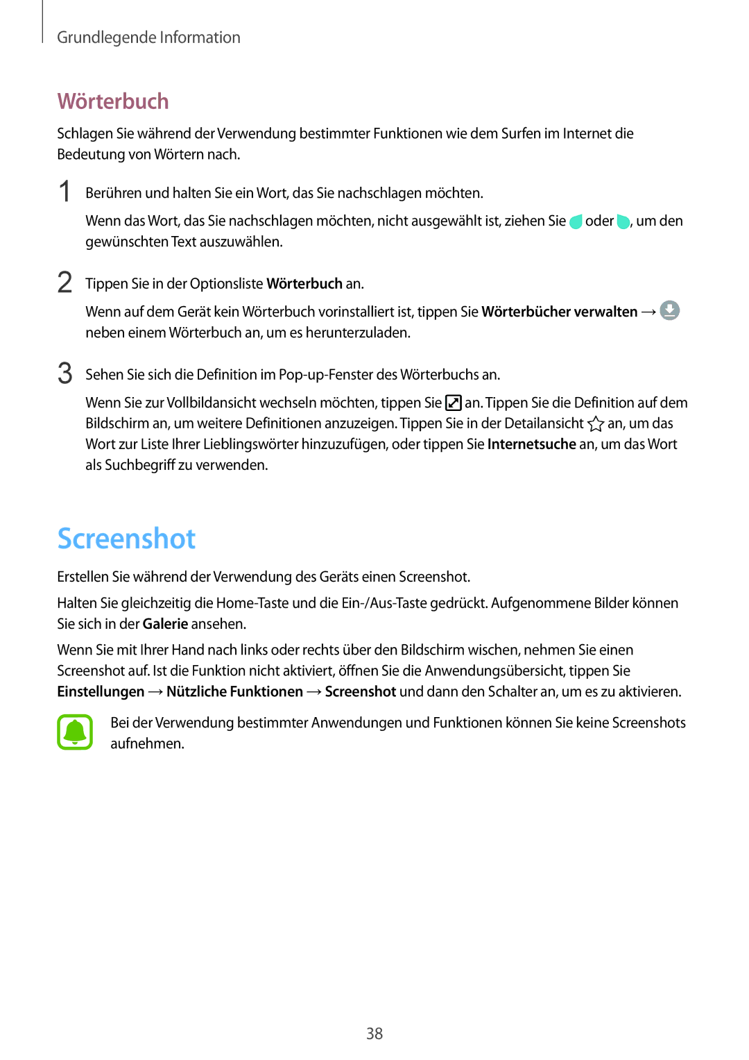 Samsung SM-G925FZKEDBT, SM-G925FZKADBT, SM-G925FZWEDBT, SM-G925FZDEDBT, SM-G925FZDADBT, SM-G925FZWFDBT Screenshot, Wörterbuch 