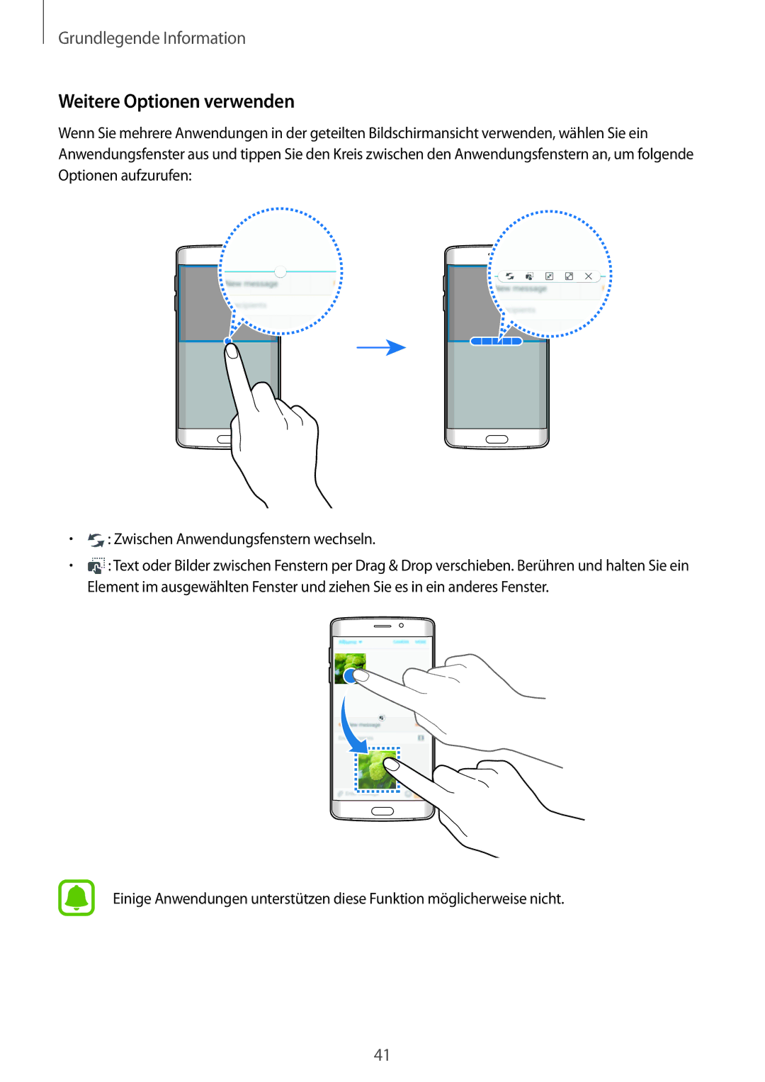 Samsung SM-G925FZWEDBT, SM-G925FZKADBT, SM-G925FZDEDBT, SM-G925FZDADBT, SM-G925FZWFDBT manual Weitere Optionen verwenden 