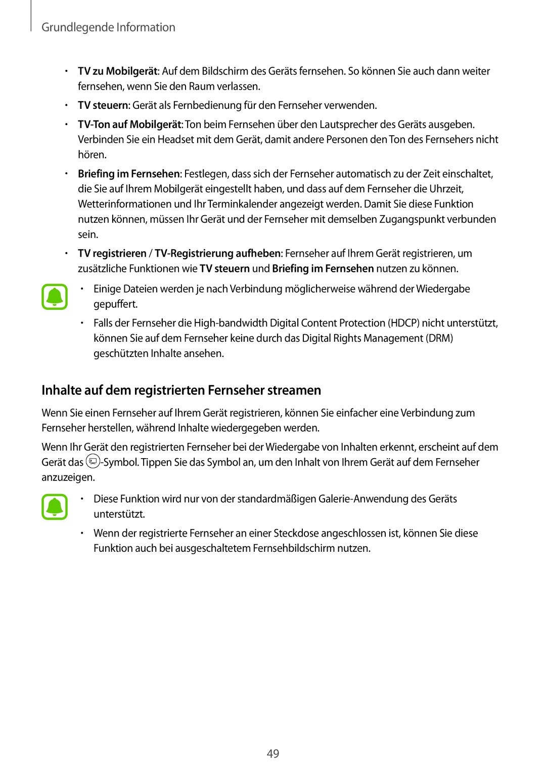 Samsung SM-G925FZGFDBT, SM-G925FZKADBT, SM-G925FZWEDBT, SM-G925FZDEDBT manual Inhalte auf dem registrierten Fernseher streamen 