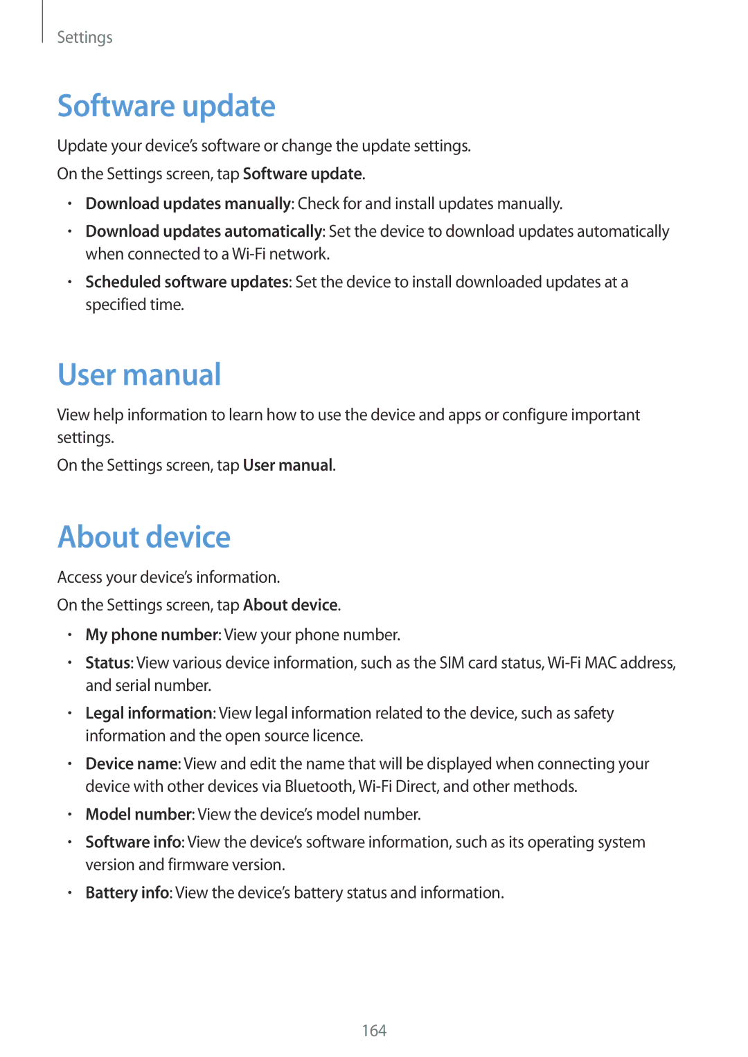 Samsung SM-G928FZKESEB, SM-G925FZKADBT, SM-G925FZWEDBT, SM-G928FZKADBT, SM-G925FZDEDBT manual Software update, About device 