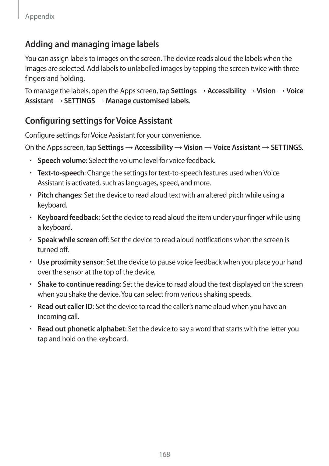 Samsung SM-G925FZGAVGR, SM-G925FZKADBT manual Adding and managing image labels, Configuring settings for Voice Assistant 