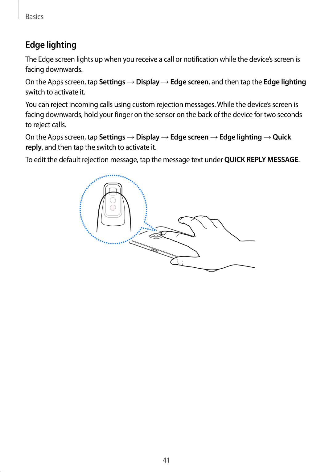 Samsung SM-G925FZWEPHE, SM-G925FZKADBT, SM-G925FZWEDBT, SM-G928FZKADBT, SM-G925FZDEDBT, SM-G925FZDADBT manual Edge lighting 