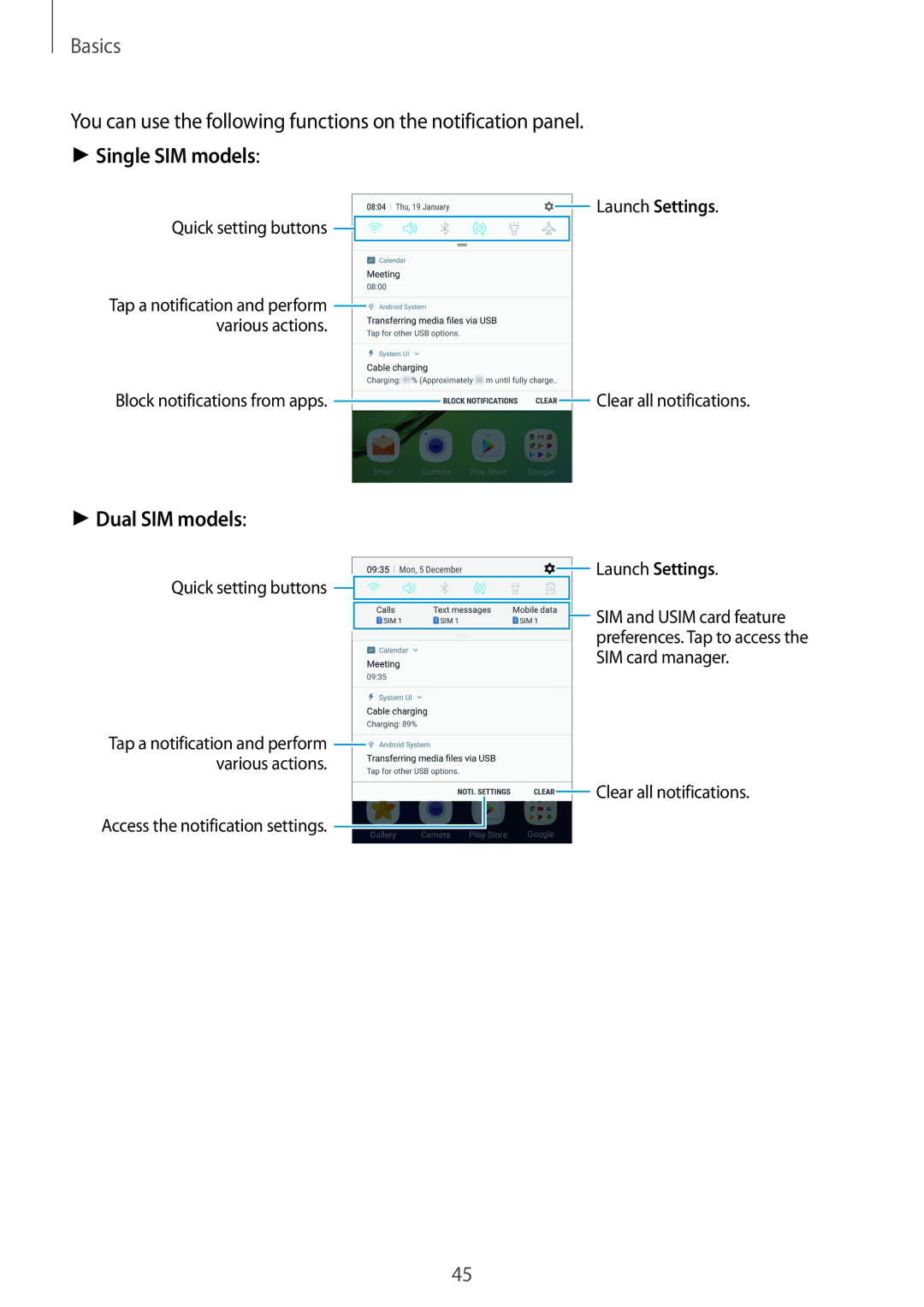 Samsung SM-G925FZKFPHE, SM-G925FZKADBT, SM-G925FZWEDBT, SM-G928FZKADBT manual Access the notification settings Launch Settings 