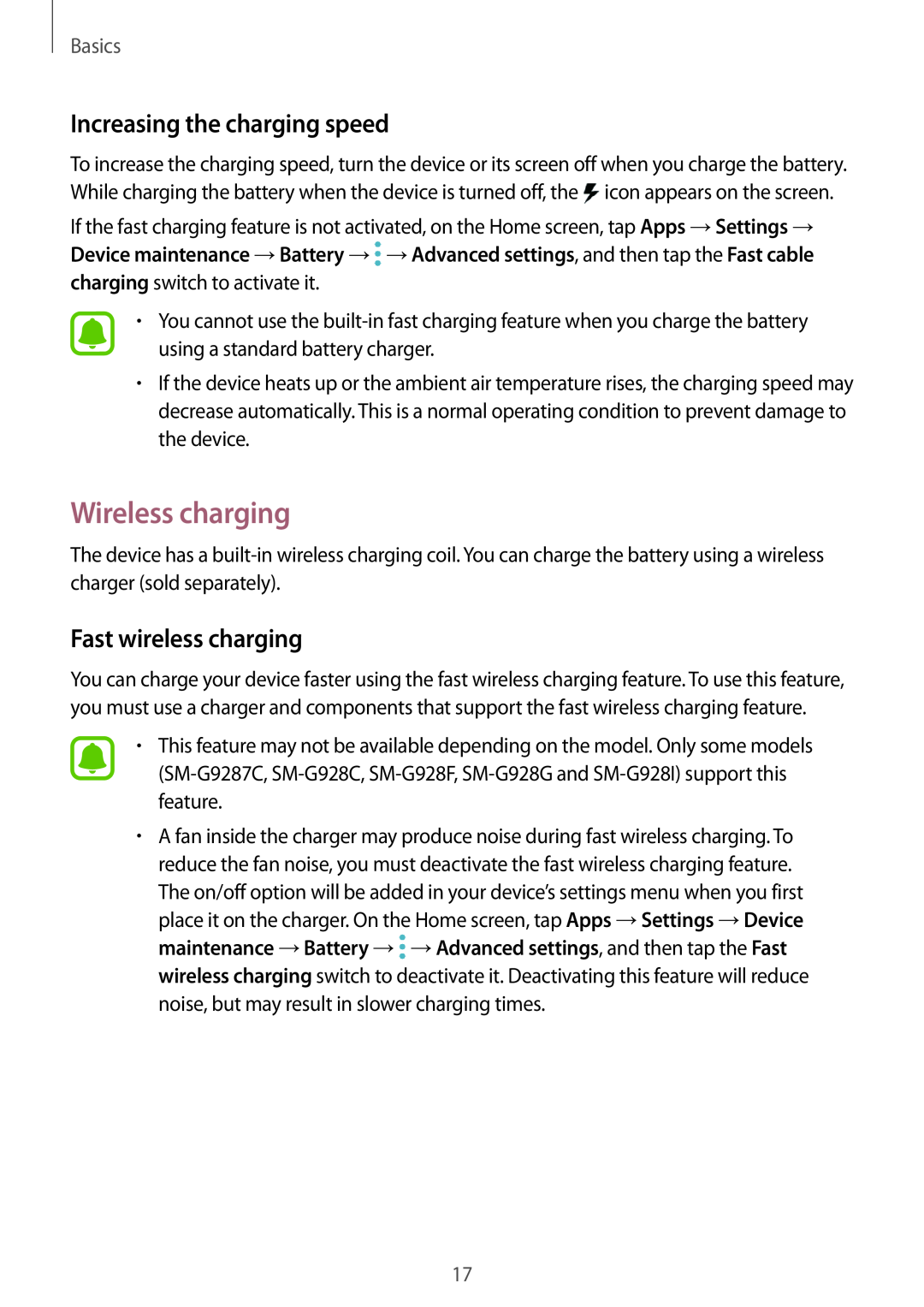 Samsung SM-G925FZDEXEF, SM-G925FZKADBT Wireless charging, Increasing the charging speed, Fast wireless charging, Basics 