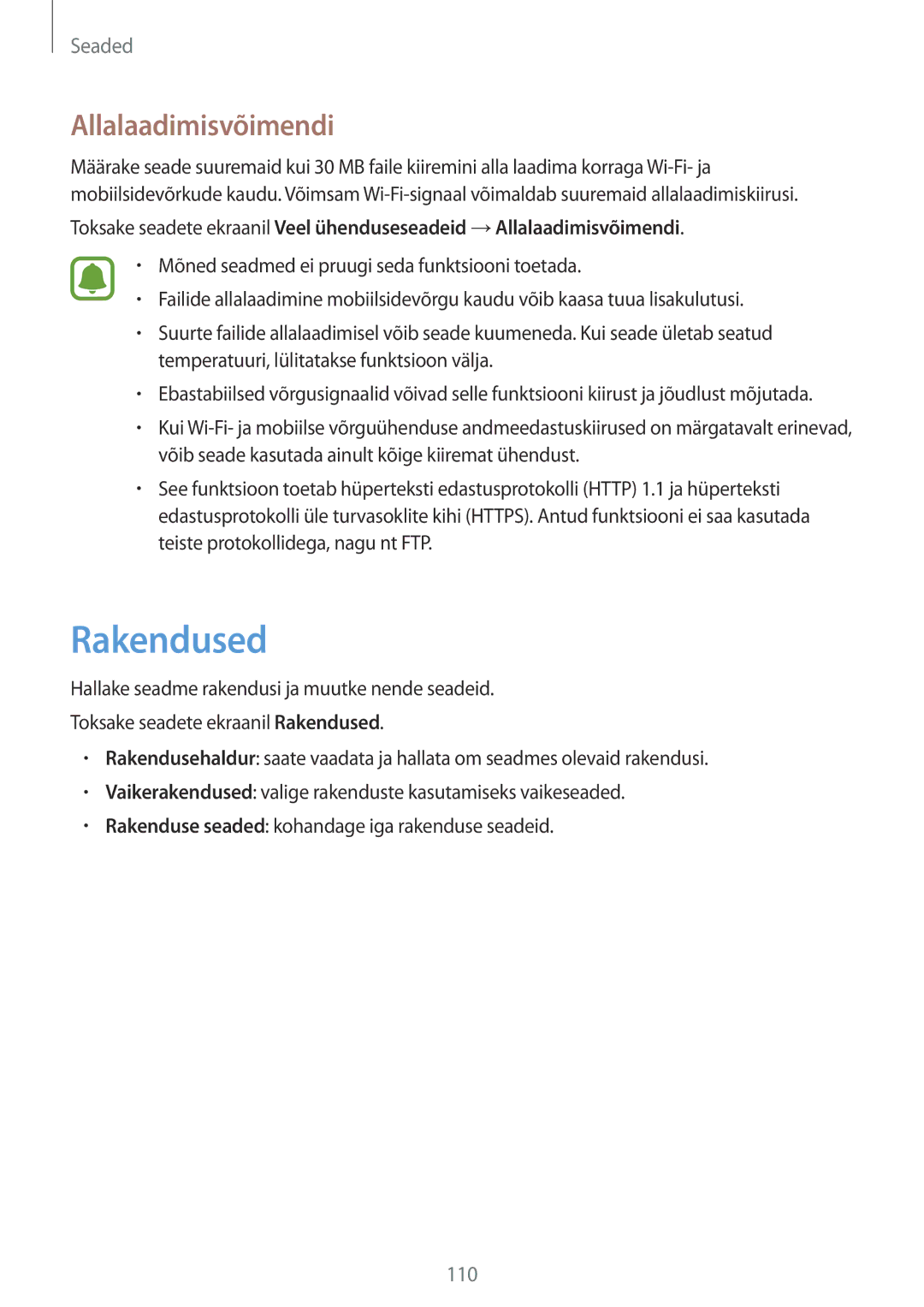 Samsung SM-G925FZKASEB manual Rakendused, Allalaadimisvõimendi 