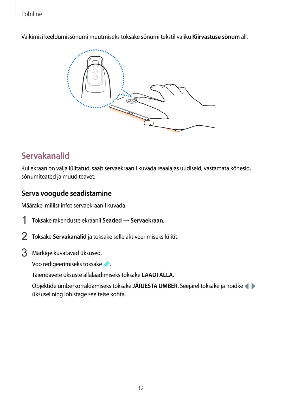 Samsung SM-G925FZKASEB manual Servakanalid, Serva voogude seadistamine 