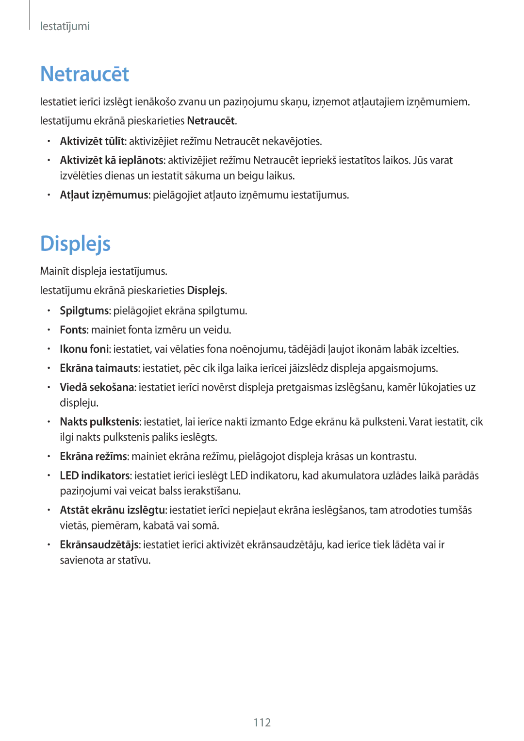 Samsung SM-G925FZKASEB manual Netraucēt, Displejs 