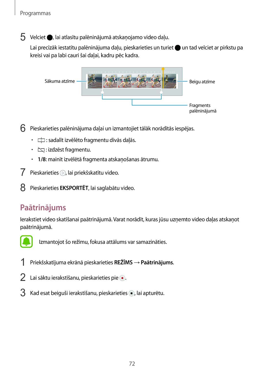 Samsung SM-G925FZKASEB manual Paātrinājums 