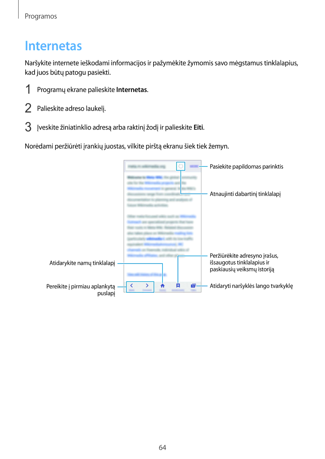 Samsung SM-G925FZKASEB manual Internetas 