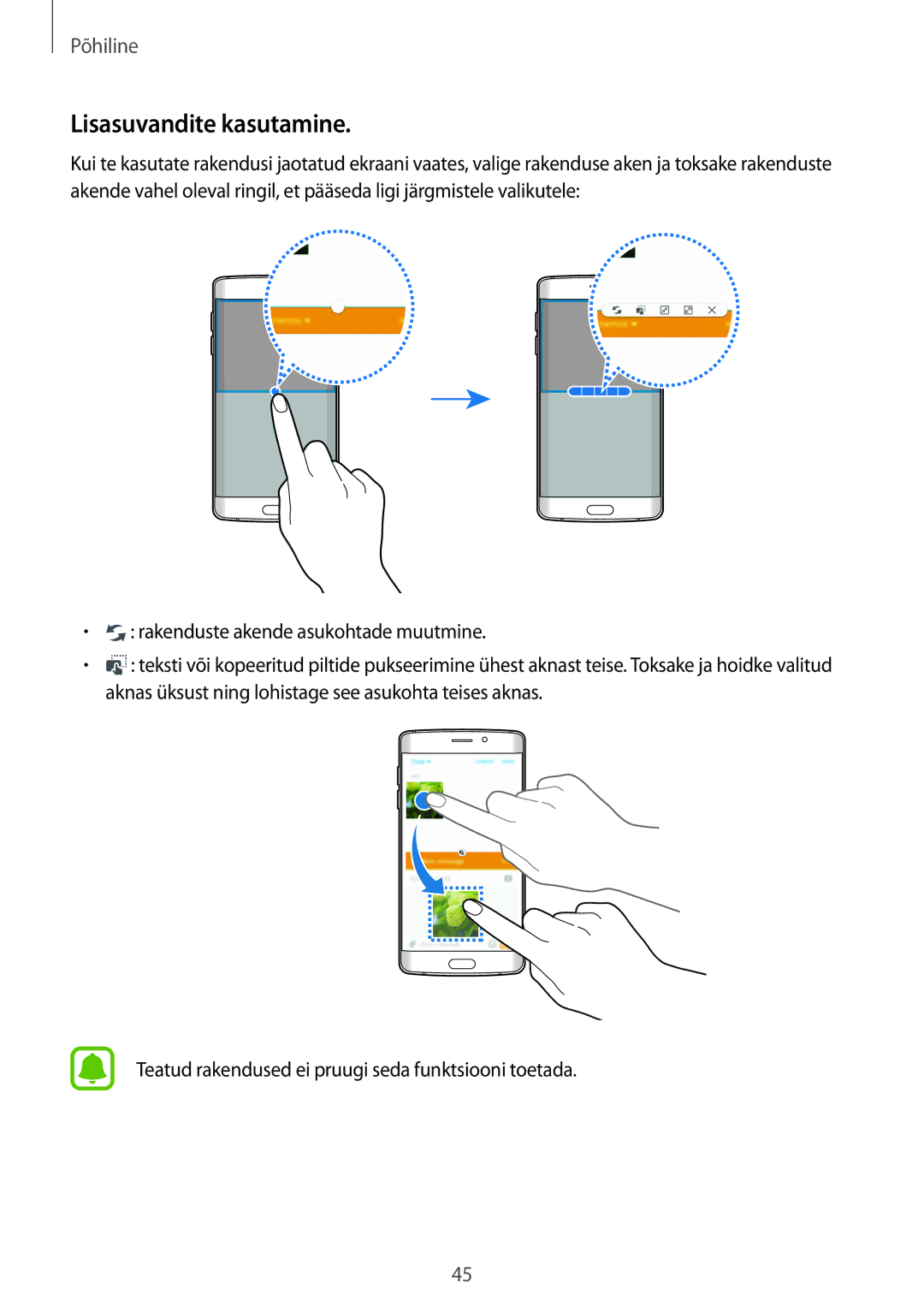 Samsung SM-G925FZKASEB manual Lisasuvandite kasutamine 