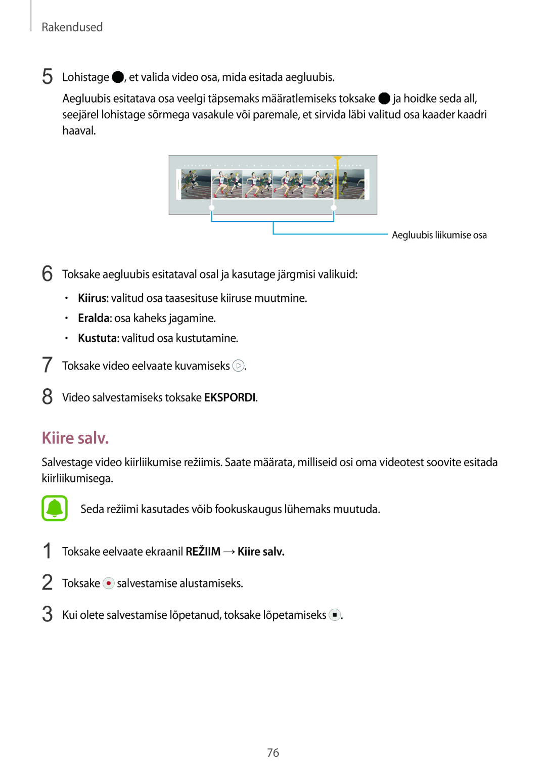 Samsung SM-G925FZKASEB manual Kiire salv 