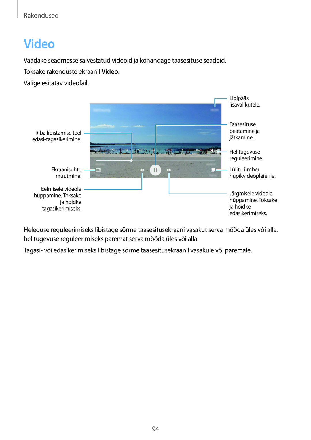 Samsung SM-G925FZKASEB manual Video 