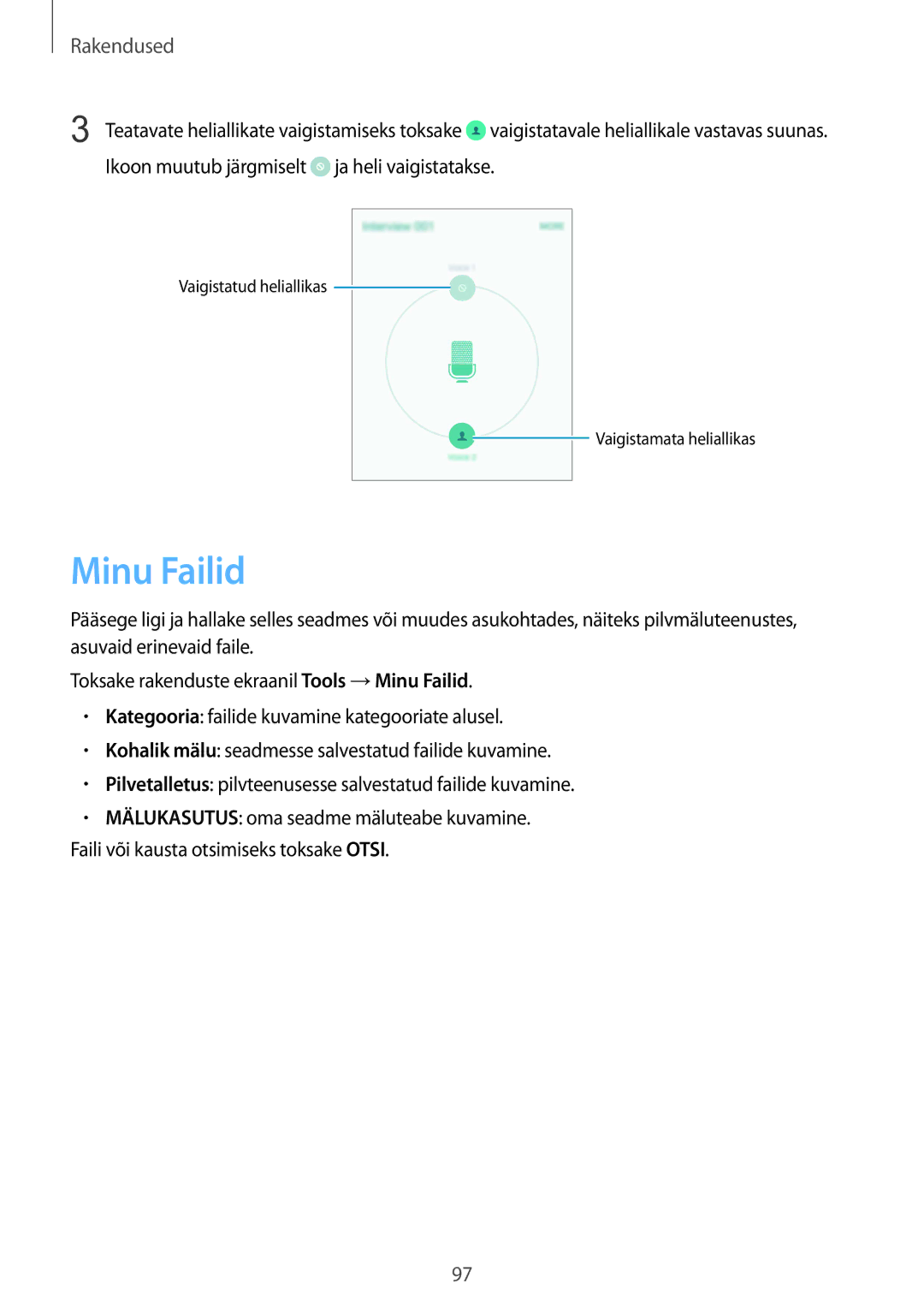 Samsung SM-G925FZKASEB manual Minu Failid 