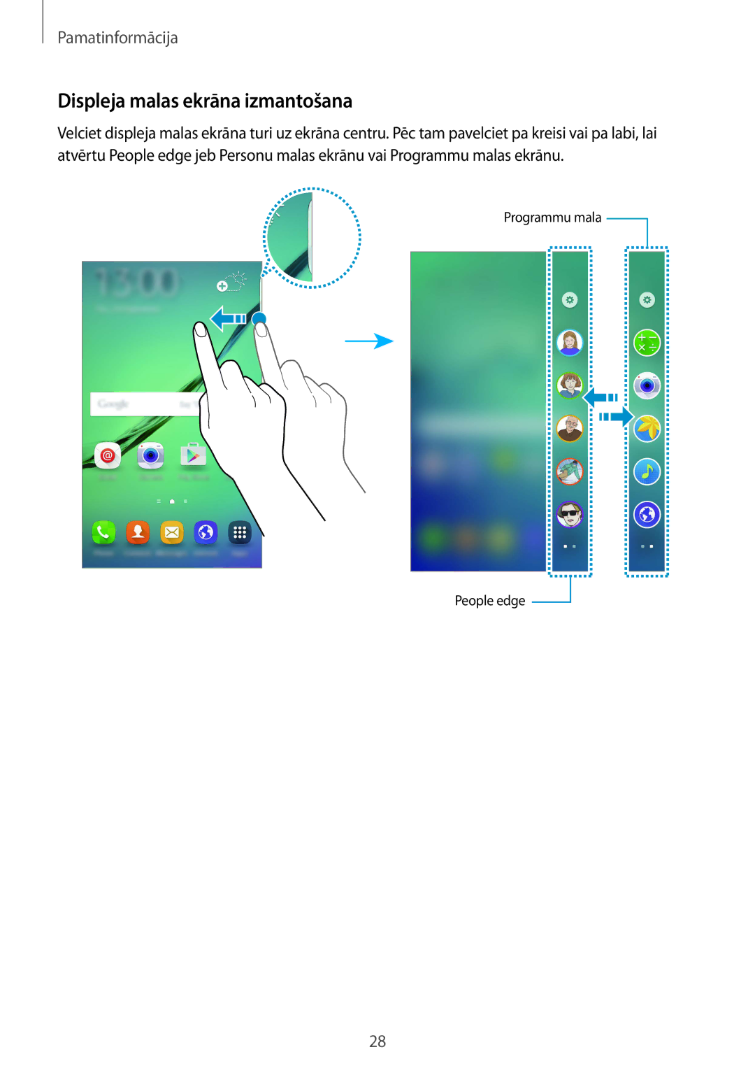 Samsung SM-G925FZKASEB manual Displeja malas ekrāna izmantošana 