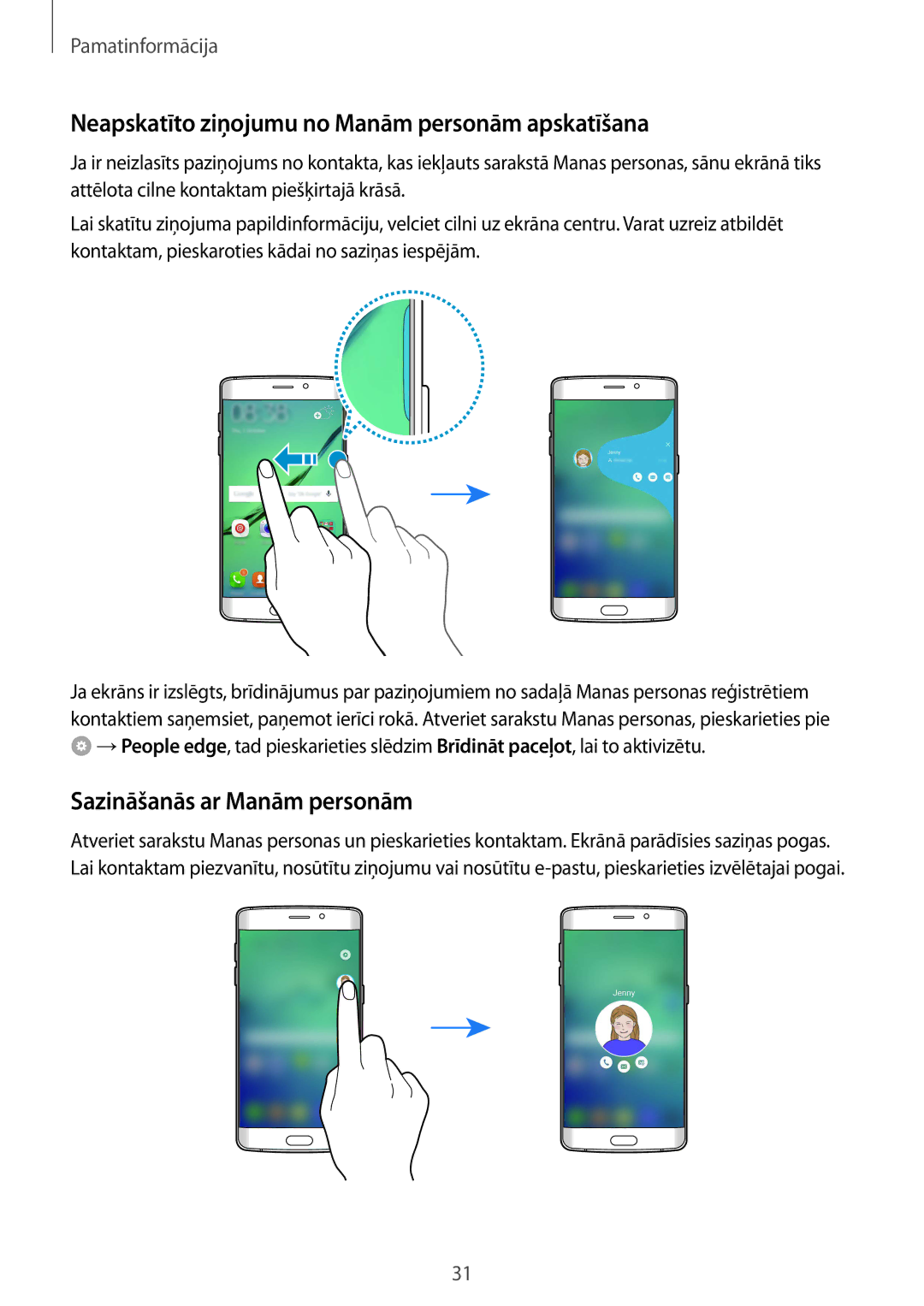 Samsung SM-G925FZKASEB manual Neapskatīto ziņojumu no Manām personām apskatīšana, Sazināšanās ar Manām personām 