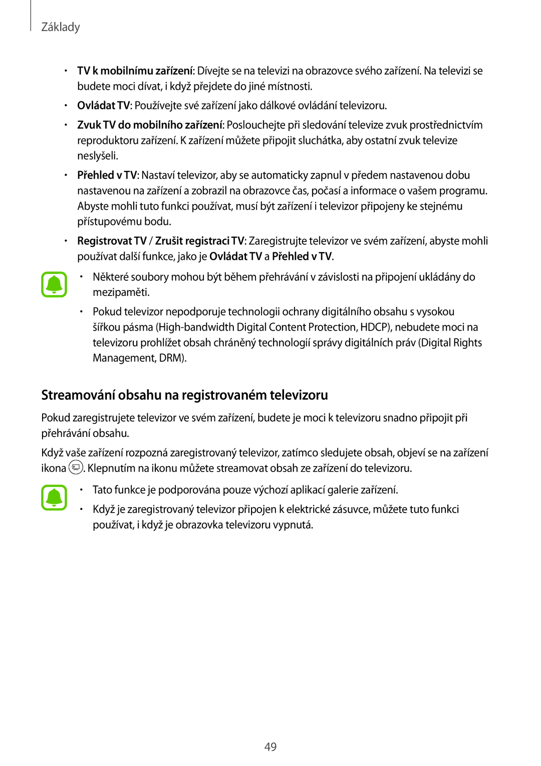 Samsung SM-G925FZGFETL, SM-G925FZKFETL, SM-G925FZDEETL, SM-G925FZWEETL manual Streamování obsahu na registrovaném televizoru 