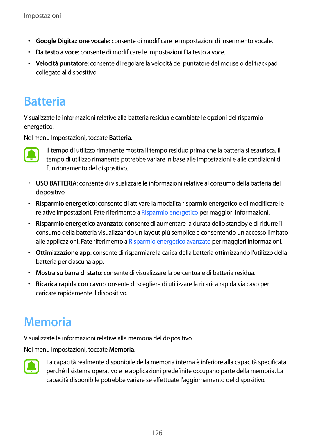 Samsung SM-G925FZGAITV, SM-G925FZWAITV, SM-G925FZKAITV, SM-G925FZGEITV, SM-G925FZDEITV manual Batteria, Memoria 