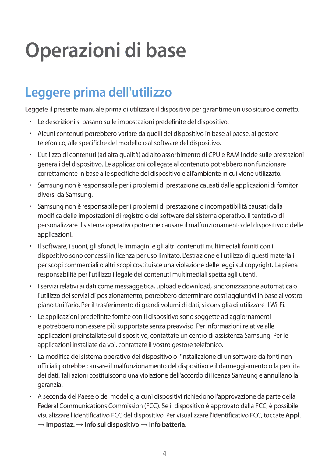 Samsung SM-G925FZDEITV, SM-G925FZWAITV manual Leggere prima dellutilizzo, →Impostaz. →Info sul dispositivo →Info batteria 