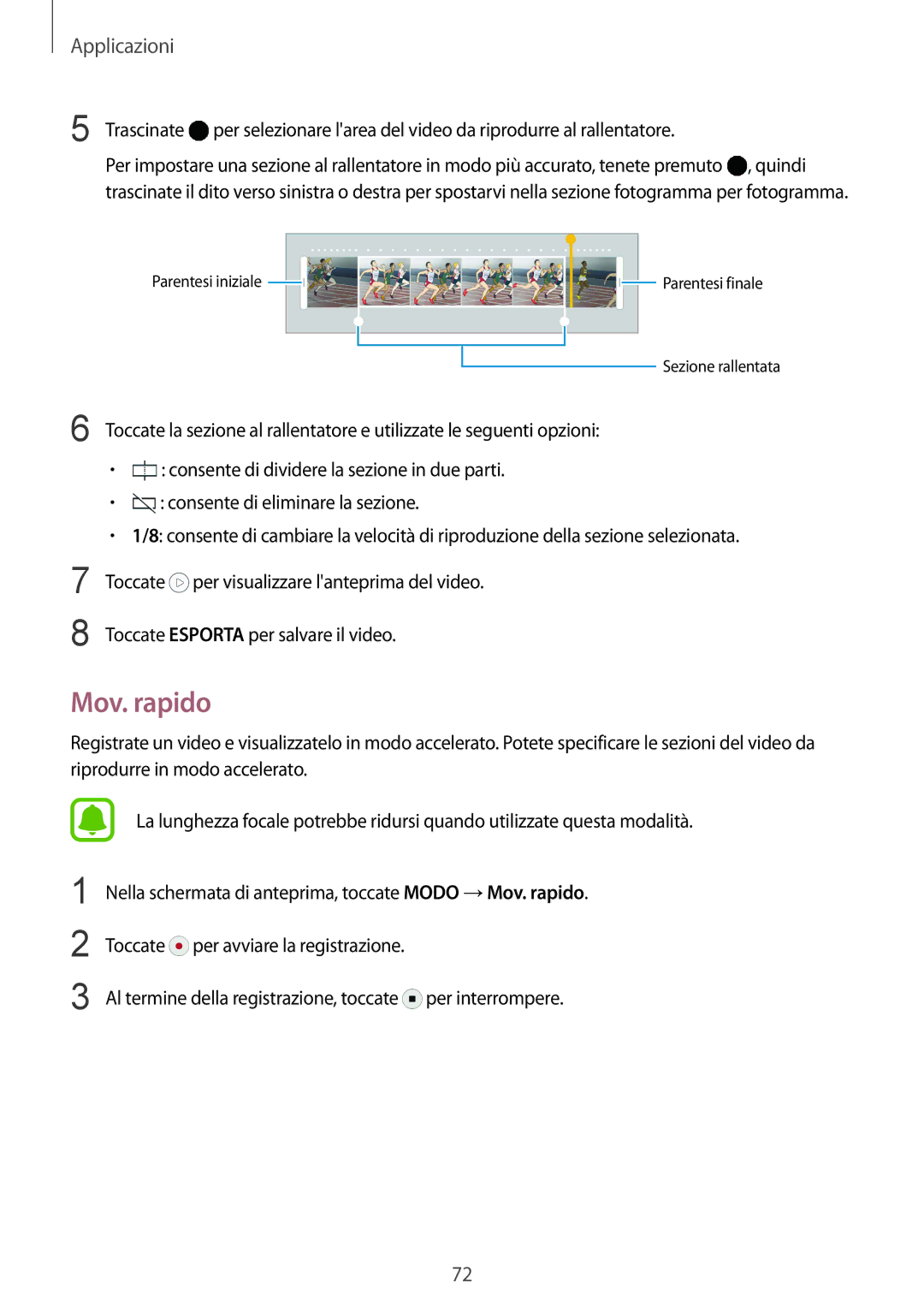 Samsung SM-G925FZKAITV, SM-G925FZWAITV, SM-G925FZGAITV, SM-G925FZGEITV, SM-G925FZDEITV manual Mov. rapido, Trascinate 