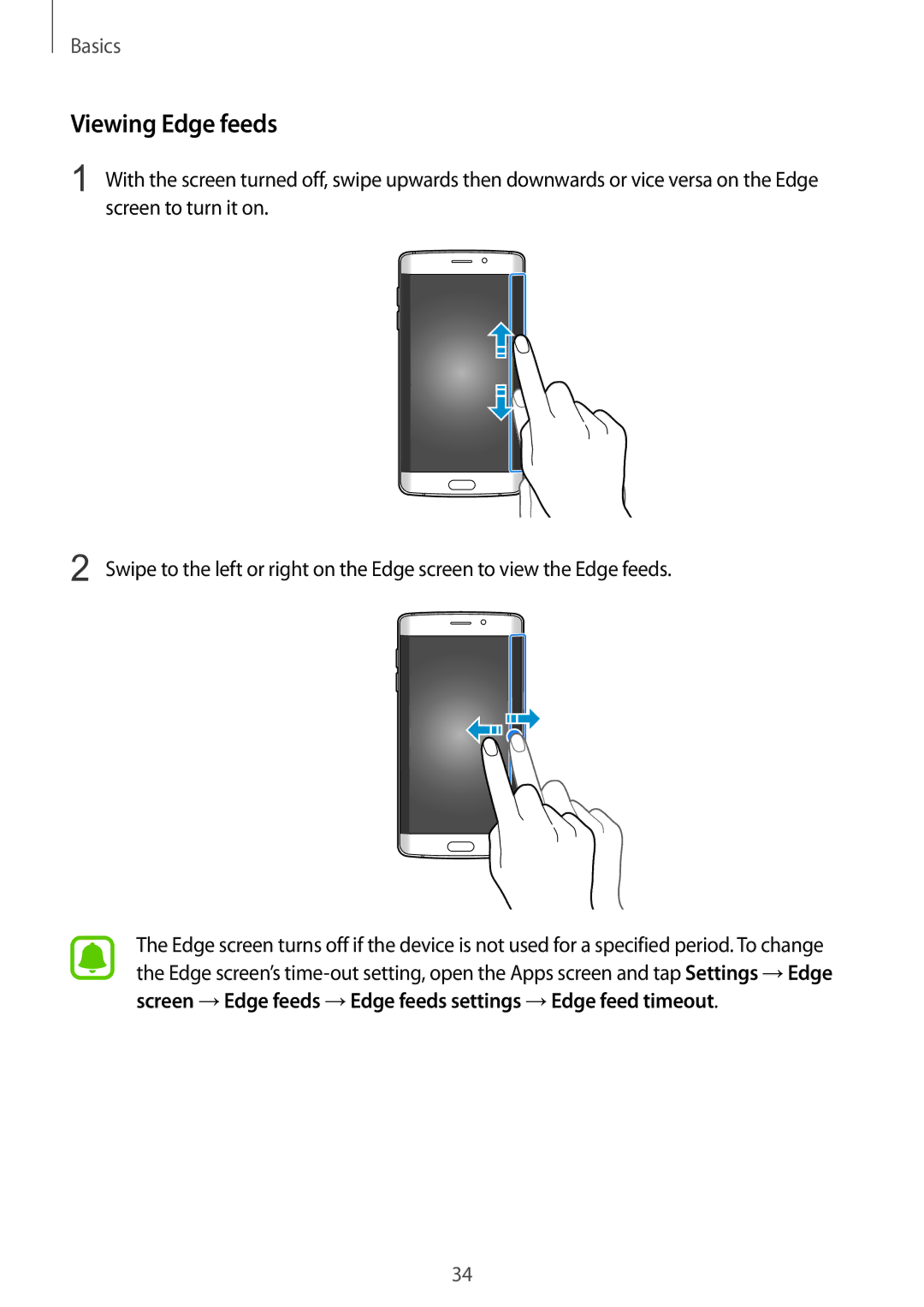 Samsung SM-G925IZDAKSA manual Viewing Edge feeds 