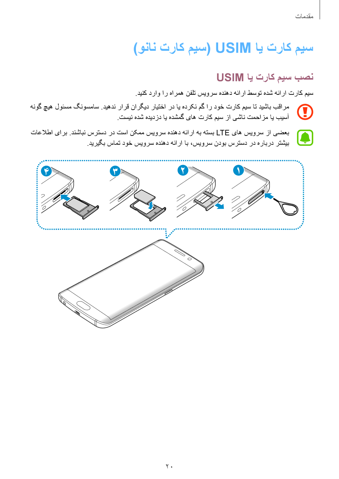 Samsung SM-G925XZDAKSA, SM-G925XZKAKSA, SM-G925XZWAKSA, SM-G925FZDASEE ونان تراک میس Usim ای تراک میس, Usim ای تراک میس بصن 