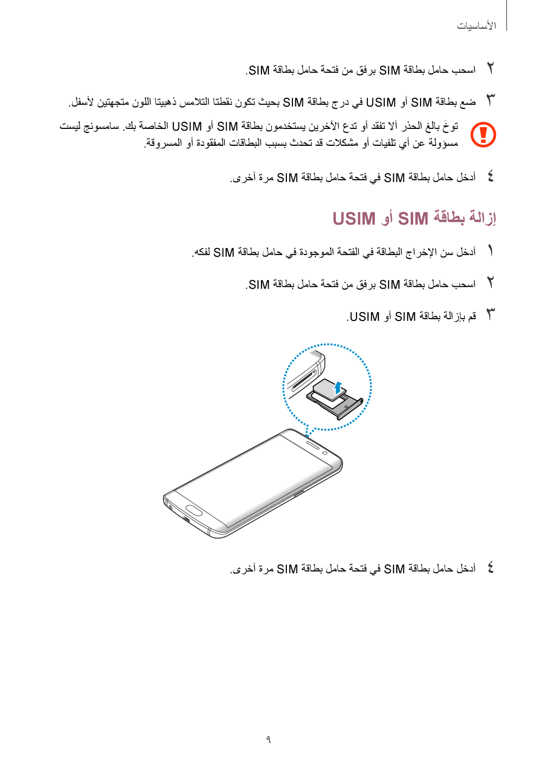 Samsung SM-G925XZWAKSA, SM-G925XZKAKSA, SM-G925FZDASEE, SM-G925FZKASEE, SM-G925XZDAKSA, SM-G925FZGASEE Usim وأ SIM ةقاطب ةلازإ 