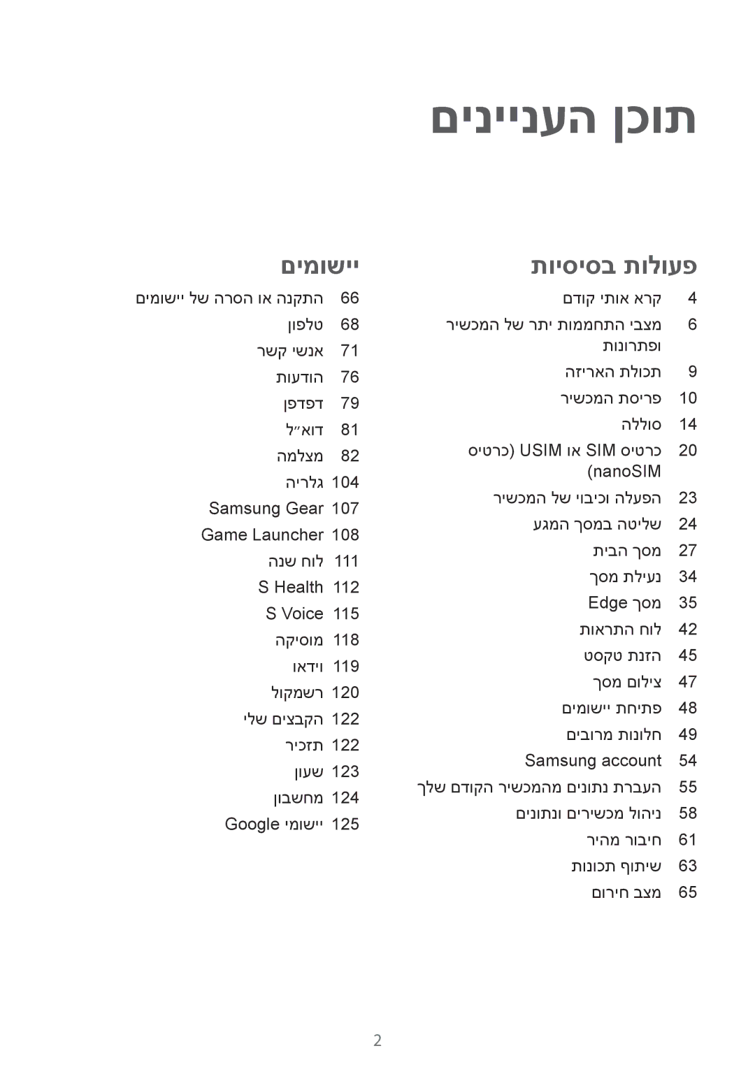 Samsung SM-G925XZDAILO, SM-G925XZWAILO, SM-G925XZKAILO, SM-G925FZDAILO manual םיניינעה ןכות 