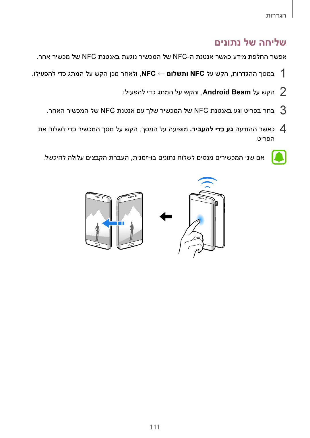 Samsung SM-G925FZDAILO, SM-G925XZWAILO, SM-G925XZKAILO, SM-G925XZDAILO manual םינותנ לש החילש 