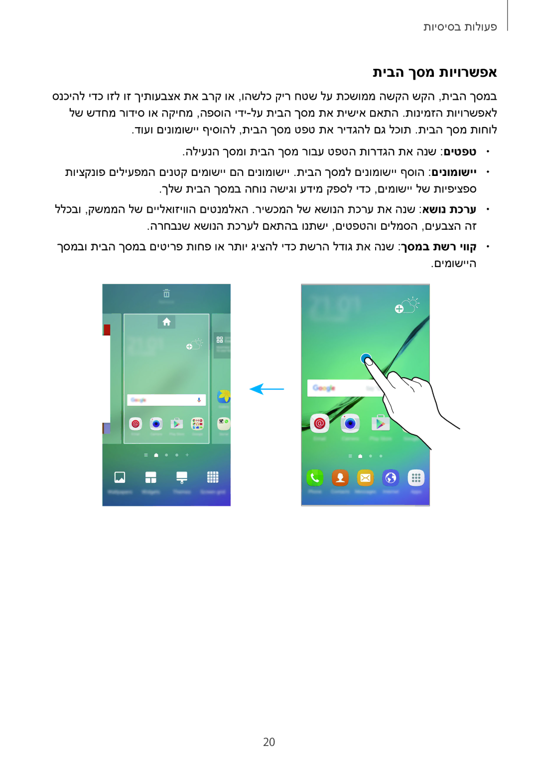 Samsung SM-G925XZWAILO, SM-G925XZKAILO, SM-G925XZDAILO, SM-G925FZDAILO manual תיבה ךסמ תויורשפא 