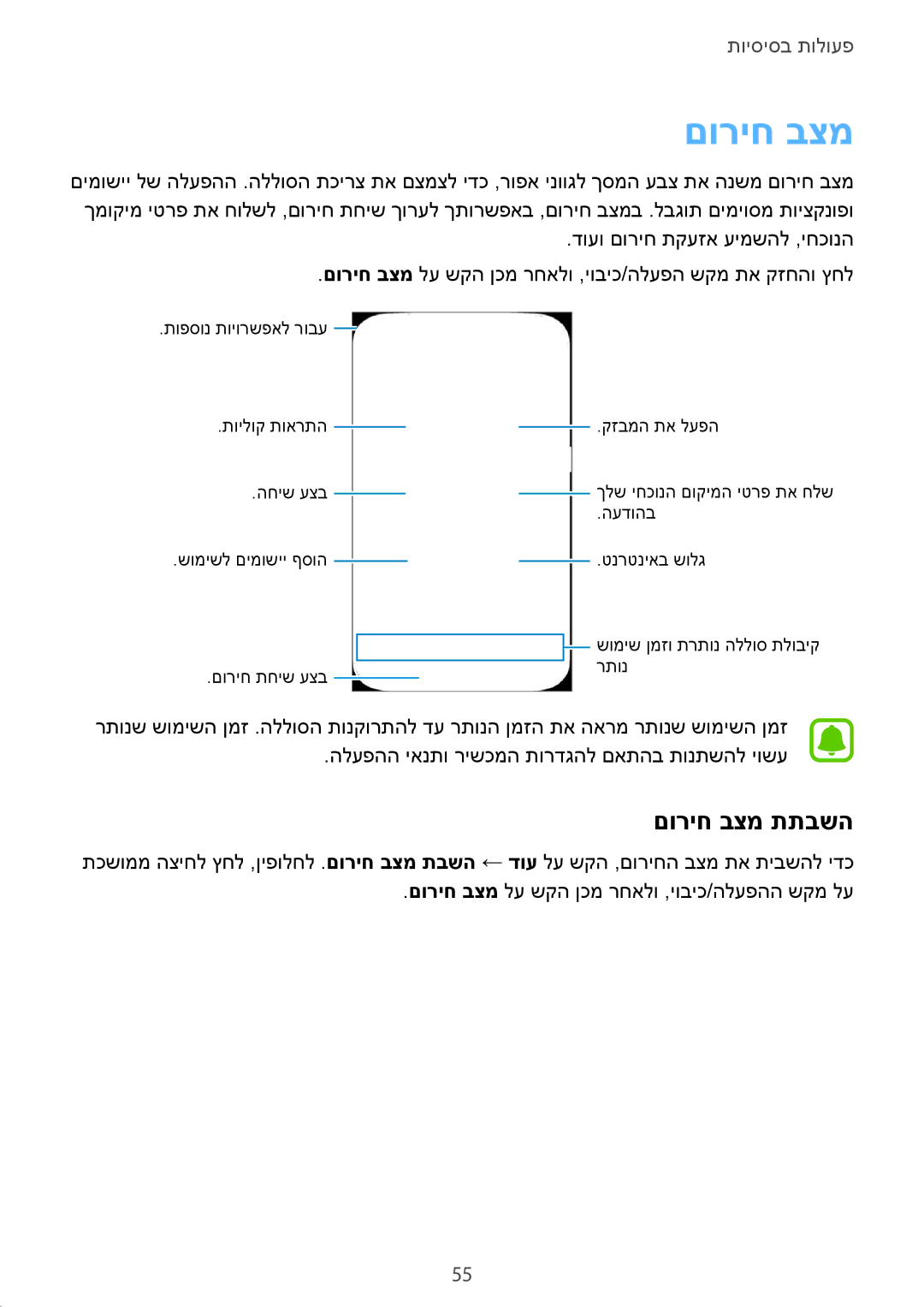 Samsung SM-G928CZDAILO manual םוריח בצמ תתבשה 