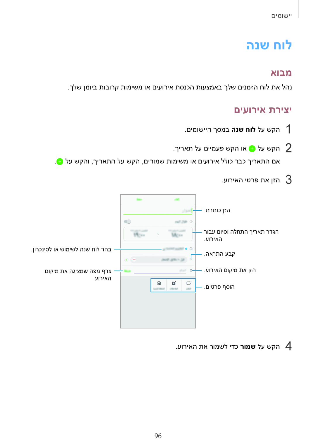 Samsung SM-G928CZDAILO manual הנש חול, םיעוריא תריצי 