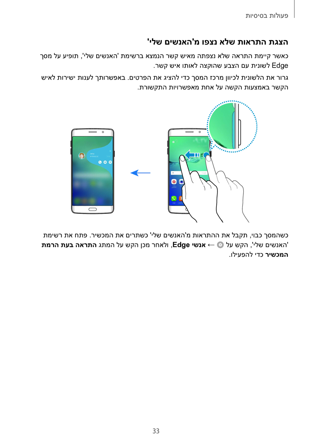 Samsung SM-G928CZDAILO manual ילש םישנאהמ ופצנ אלש תוארתה תגצה 