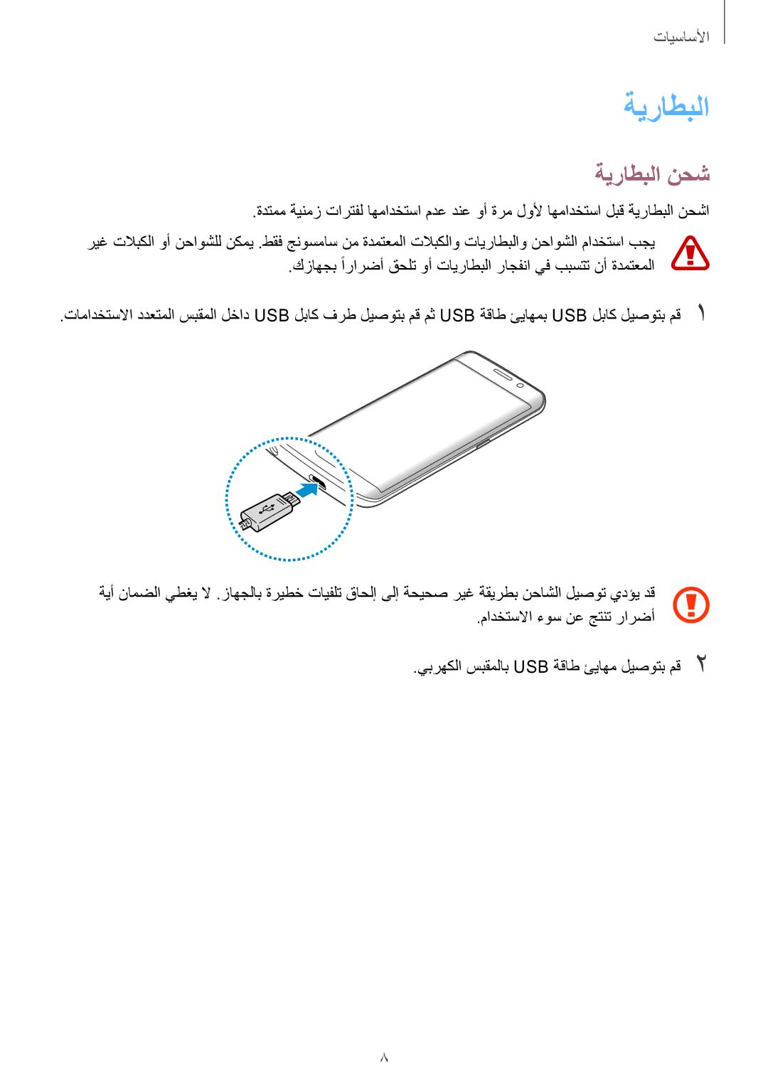 Samsung SM-G928CZDAKSA, SM-G928CZSAKSA, SM-G928CZWAKSA, SM-G928CZKAKSA manual ةيراطبلا نحش 