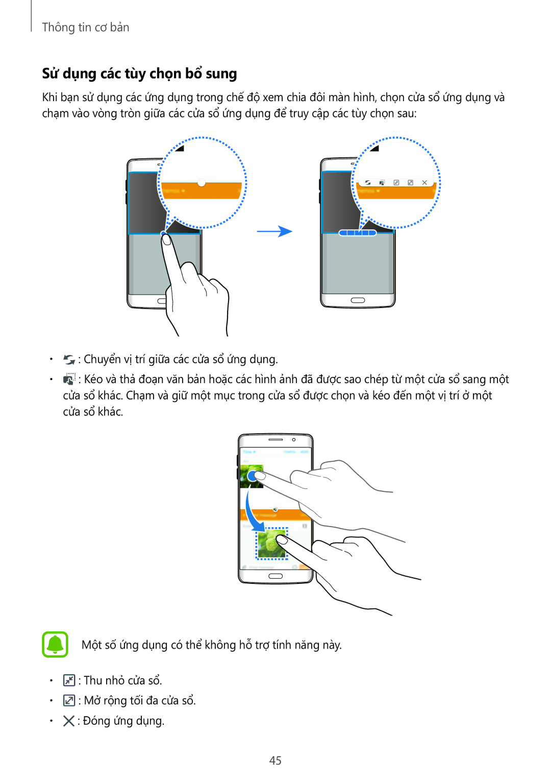 Samsung SM-G928CZDAXXV manual Sử dụng các tùy chọn bổ sung 