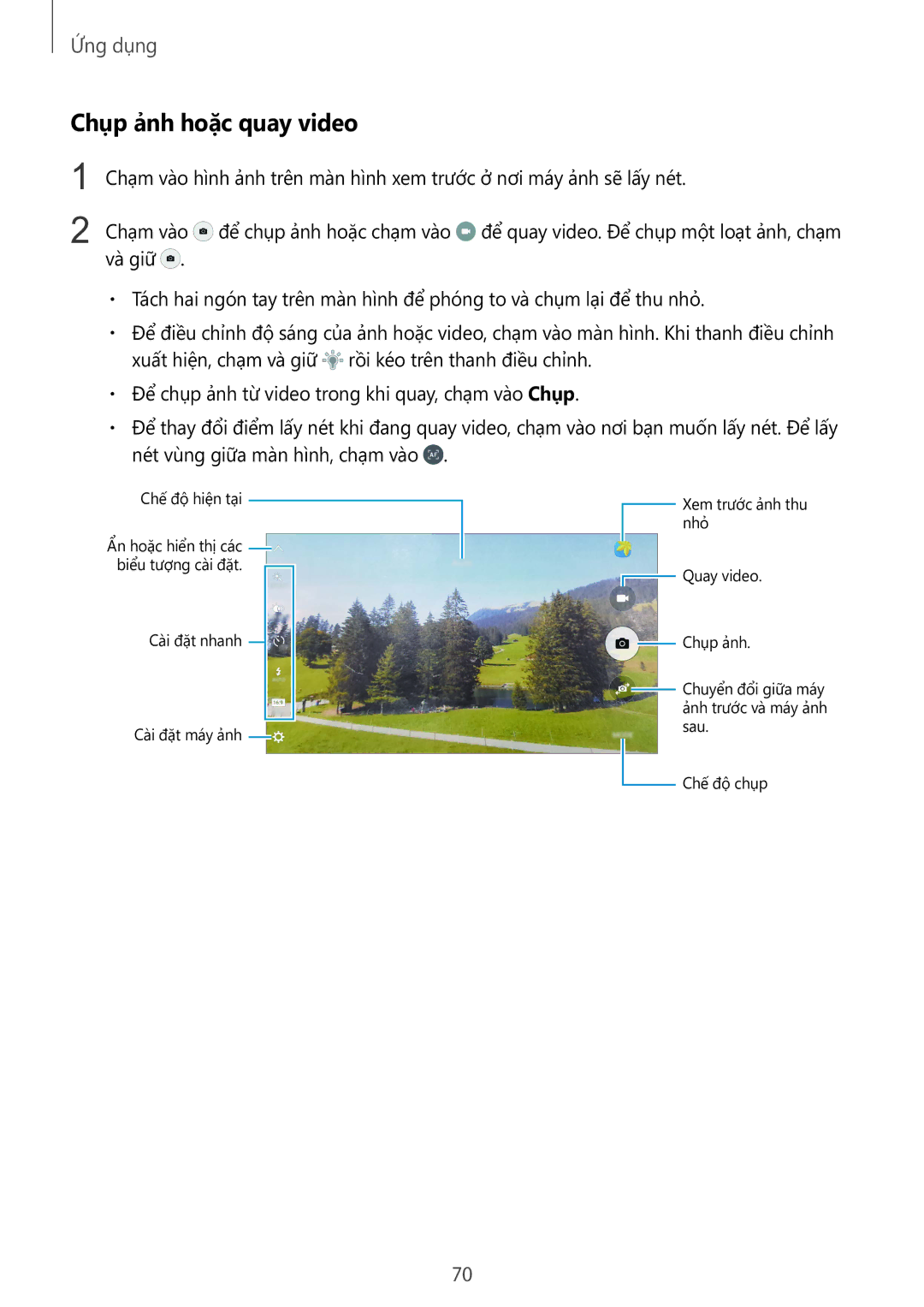 Samsung SM-G928CZDAXXV manual Chụp ảnh hoặc quay video 