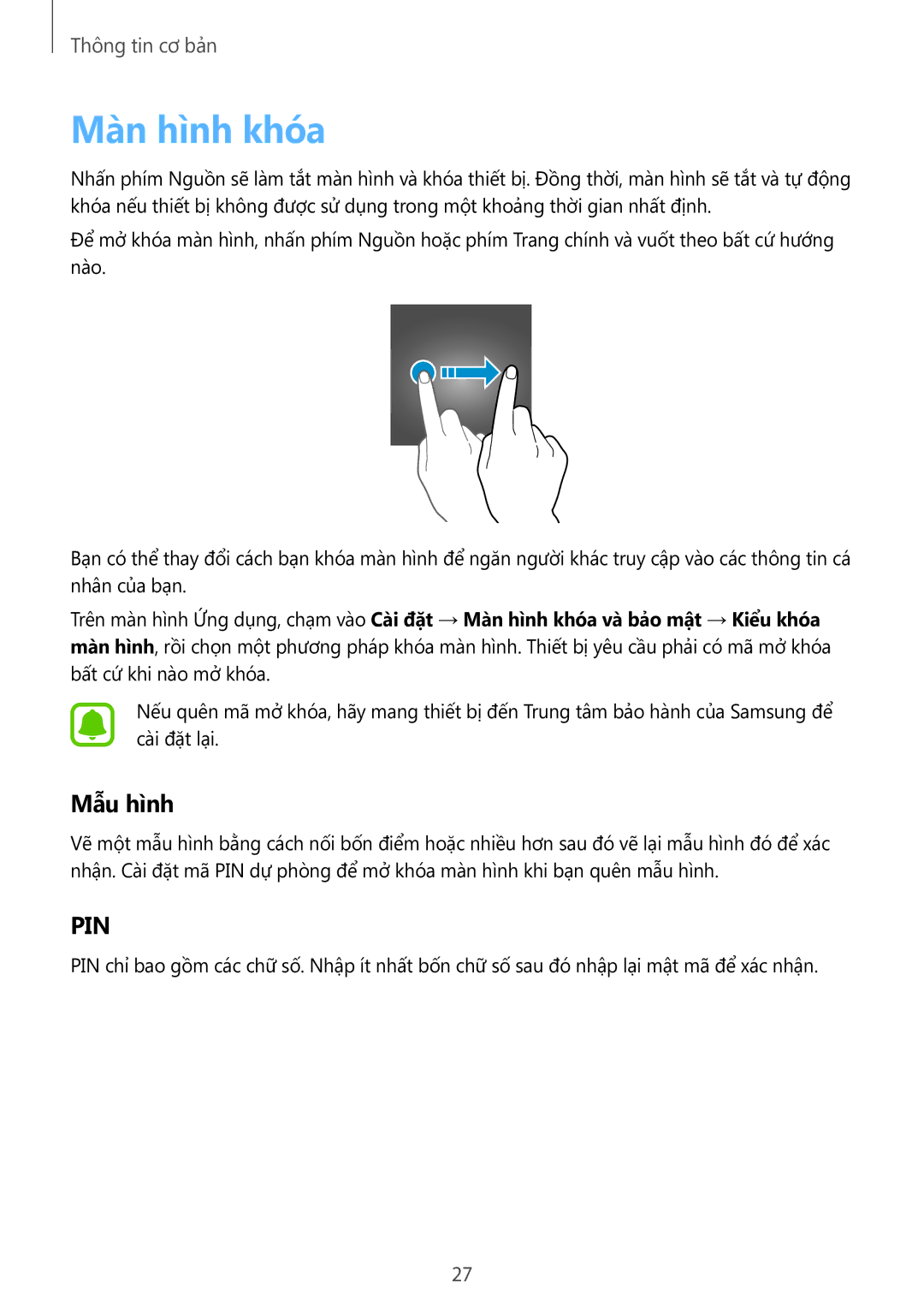 Samsung SM-G928CZDAXXV manual Màn hình khóa, Mẫu hình 