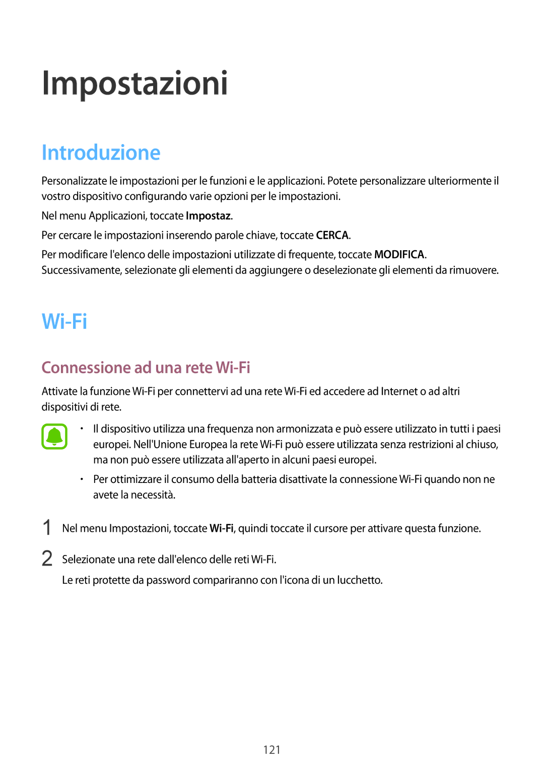 Samsung SM-G928FZSEITV, SM-G928FZDAITV, SM-G928FZKEITV, SM-G928FZDEITV manual Introduzione, Connessione ad una rete Wi-Fi 