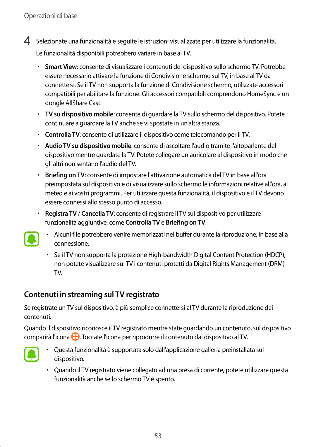 Samsung SM-G928FZSAITV, SM-G928FZDAITV, SM-G928FZSEITV, SM-G928FZKEITV manual Contenuti in streaming sul TV registrato 