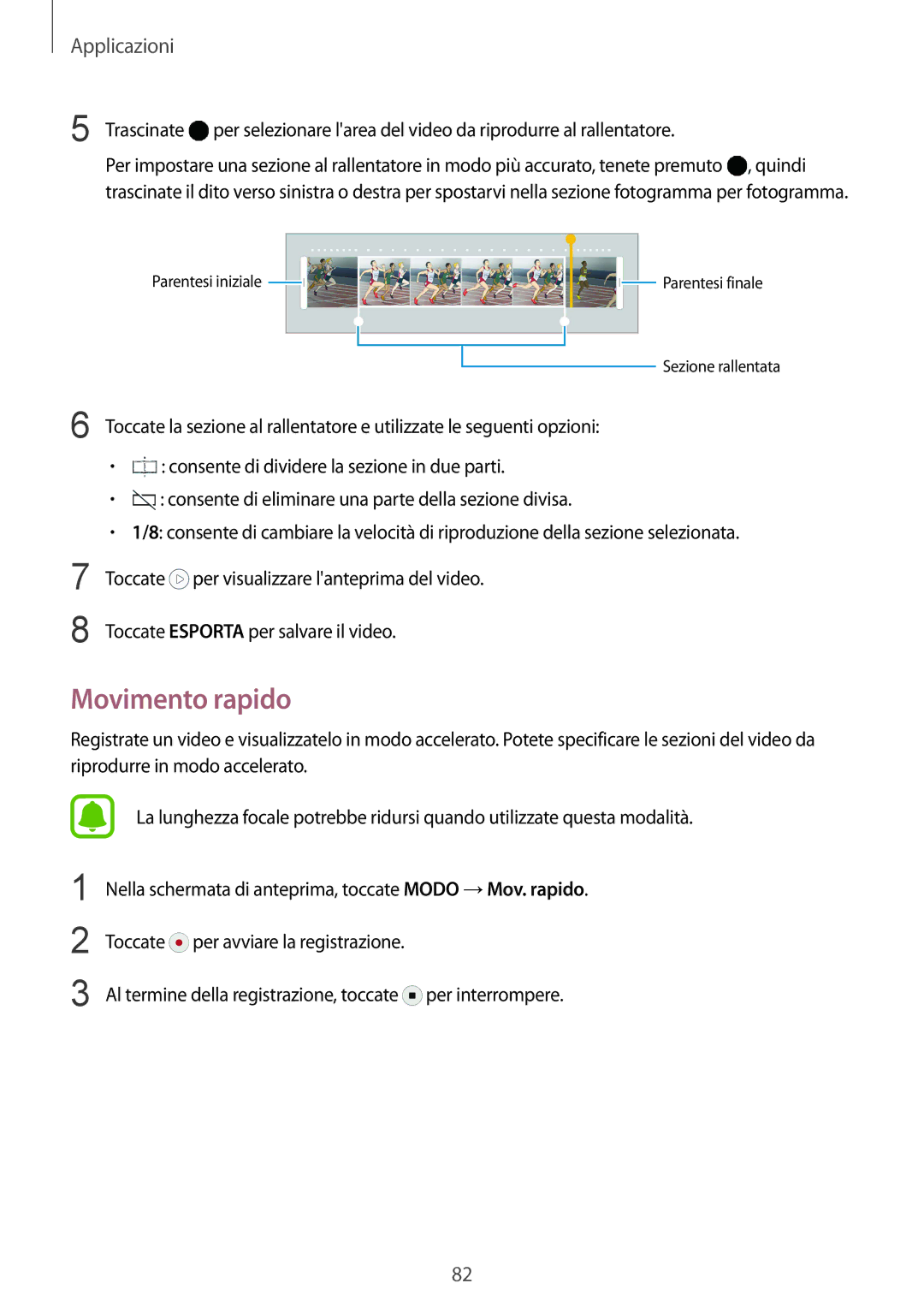 Samsung SM-G928FZKAITV, SM-G928FZDAITV, SM-G928FZSEITV, SM-G928FZKEITV, SM-G928FZDEITV manual Movimento rapido, Trascinate 