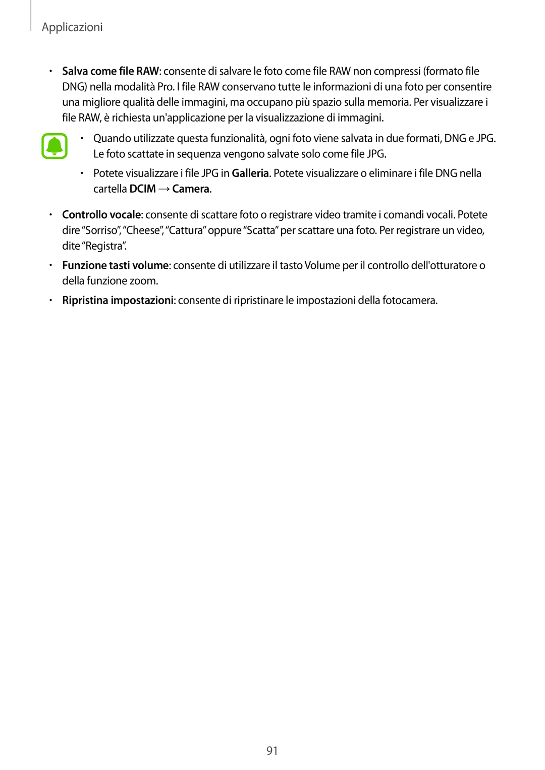 Samsung SM-G928FZSEITV, SM-G928FZDAITV, SM-G928FZKEITV, SM-G928FZDEITV, SM-G928FZKAITV, SM-G928FZSAITV manual Applicazioni 