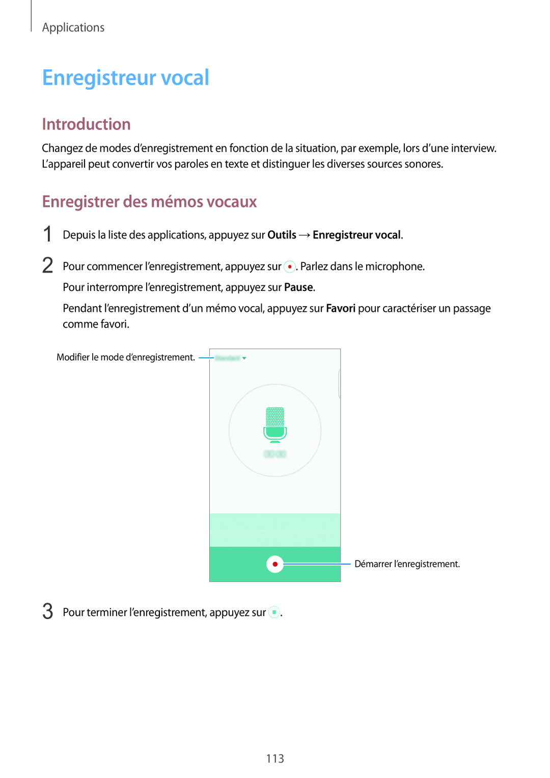 Samsung SM-G928FZKAXEF, SM-G928FZDAXEF manual Enregistreur vocal, Enregistrer des mémos vocaux 