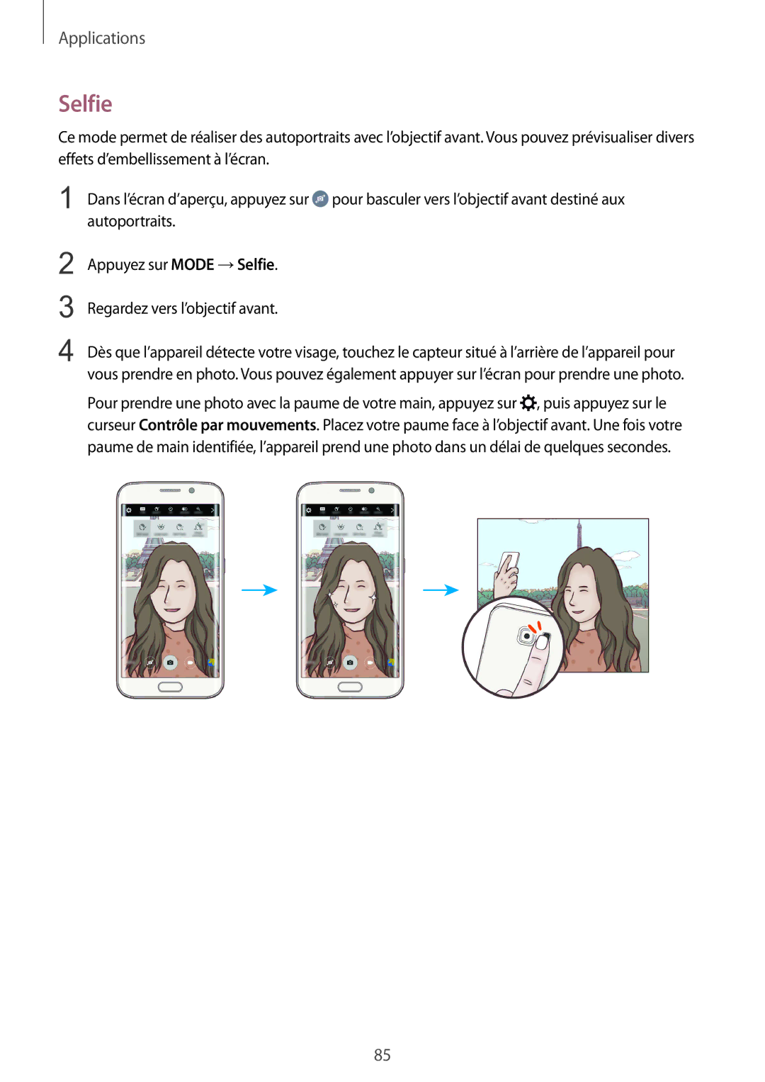 Samsung SM-G928FZKAXEF, SM-G928FZDAXEF manual Selfie 