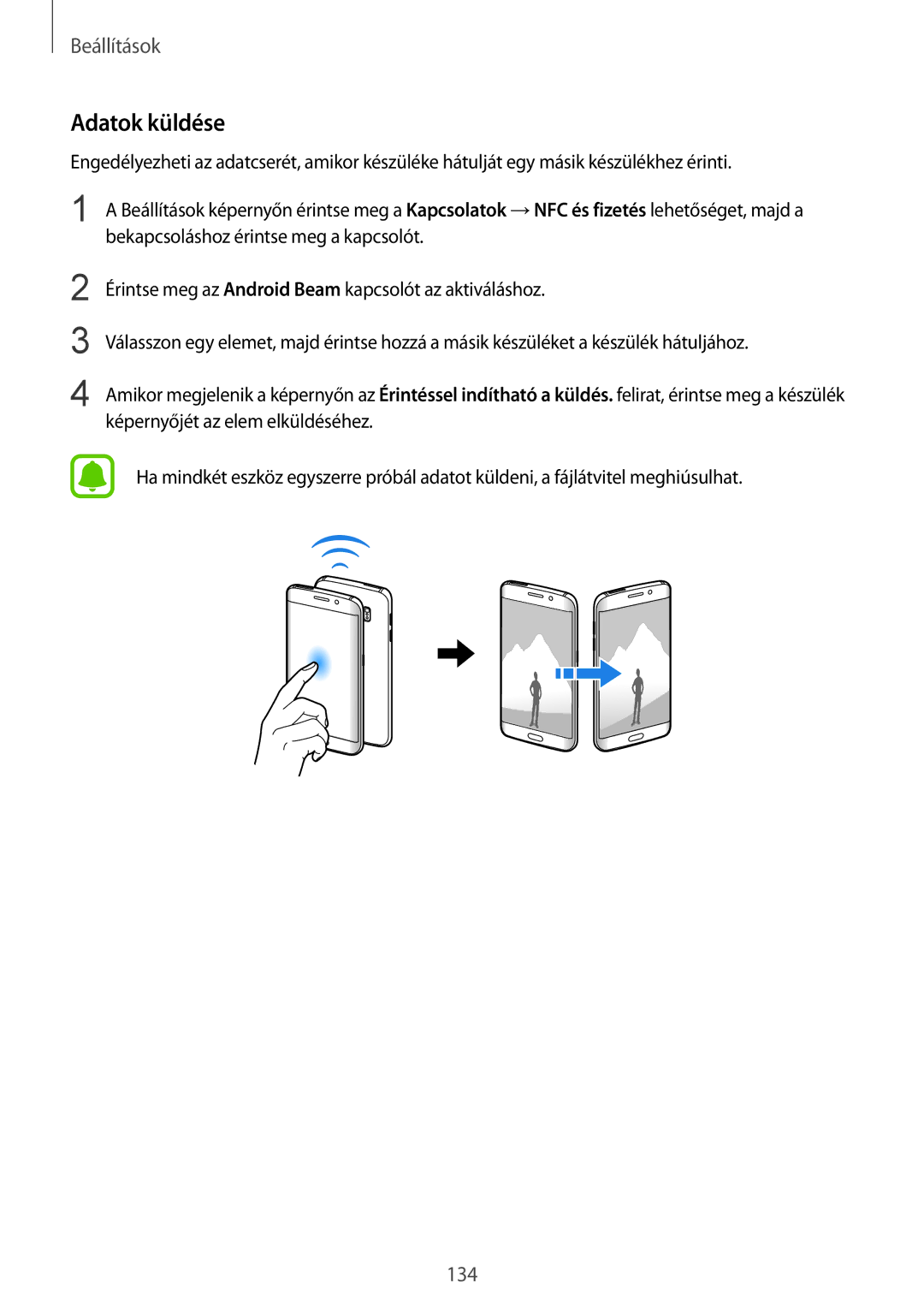 Samsung SM-G925FZWAXEH, SM-G928FZDAXEH, SM-G928FZKAXEH manual Adatok küldése 