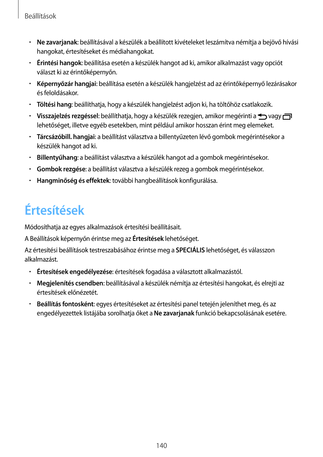 Samsung SM-G925FZWAXEH, SM-G928FZDAXEH, SM-G928FZKAXEH manual Értesítések 