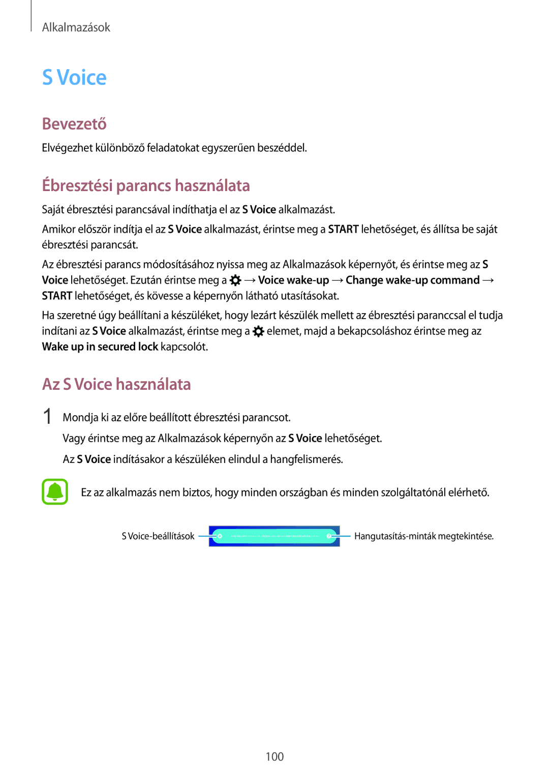 Samsung SM-G928FZDAXEH, SM-G928FZKAXEH manual Ébresztési parancs használata, Az S Voice használata 