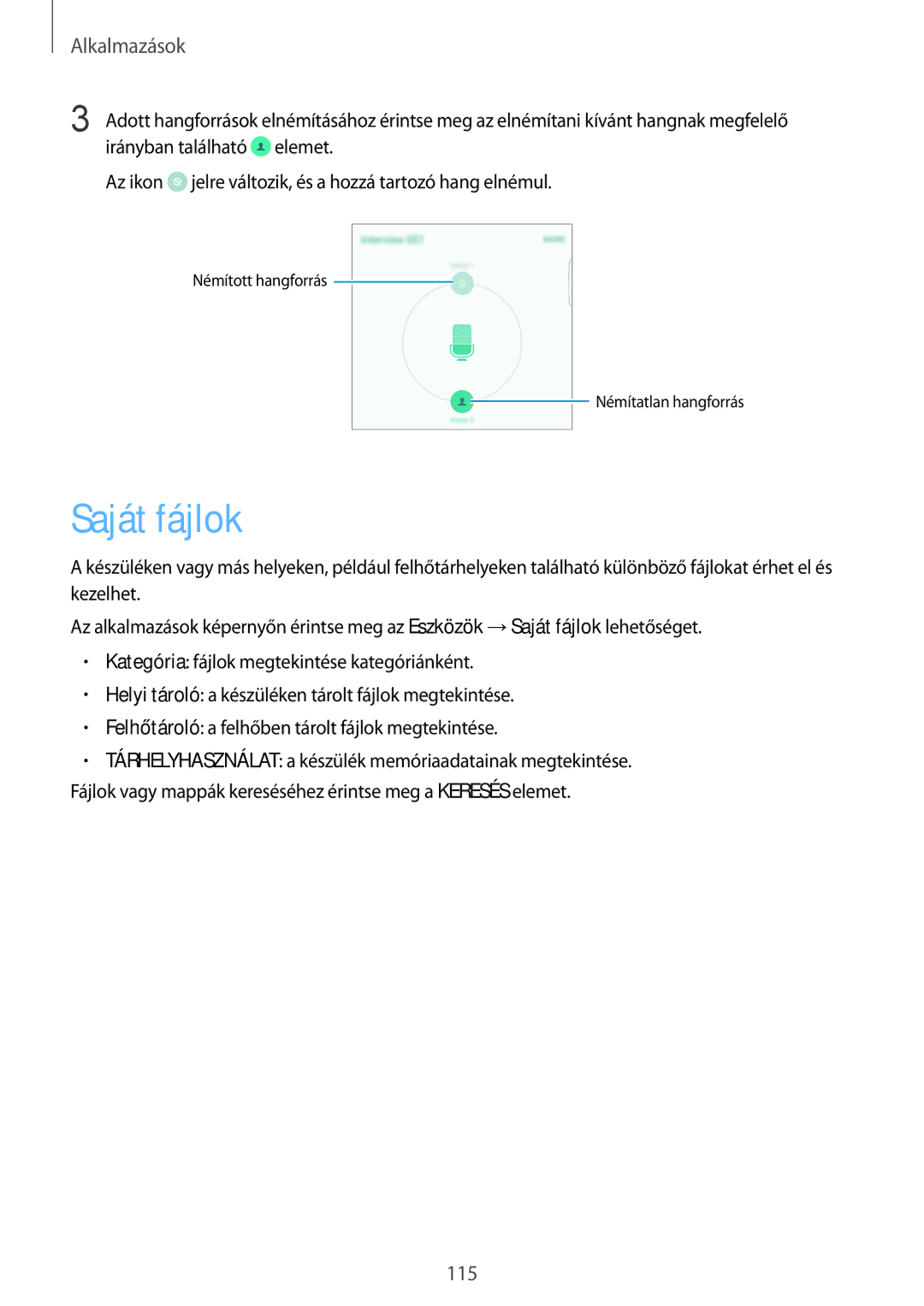 Samsung SM-G928FZKAXEH, SM-G928FZDAXEH manual Saját fájlok 