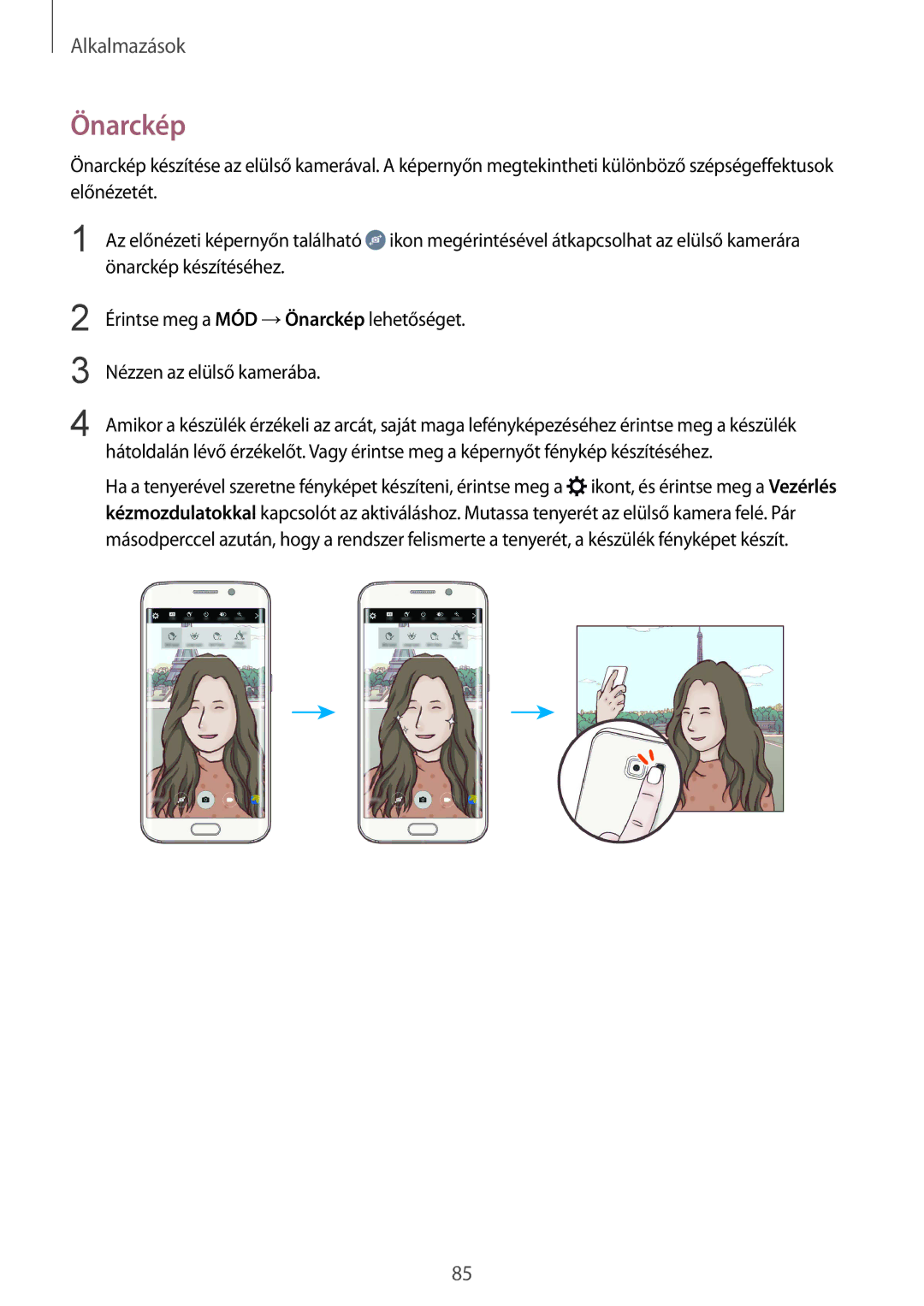 Samsung SM-G928FZKAXEH, SM-G928FZDAXEH manual Önarckép 