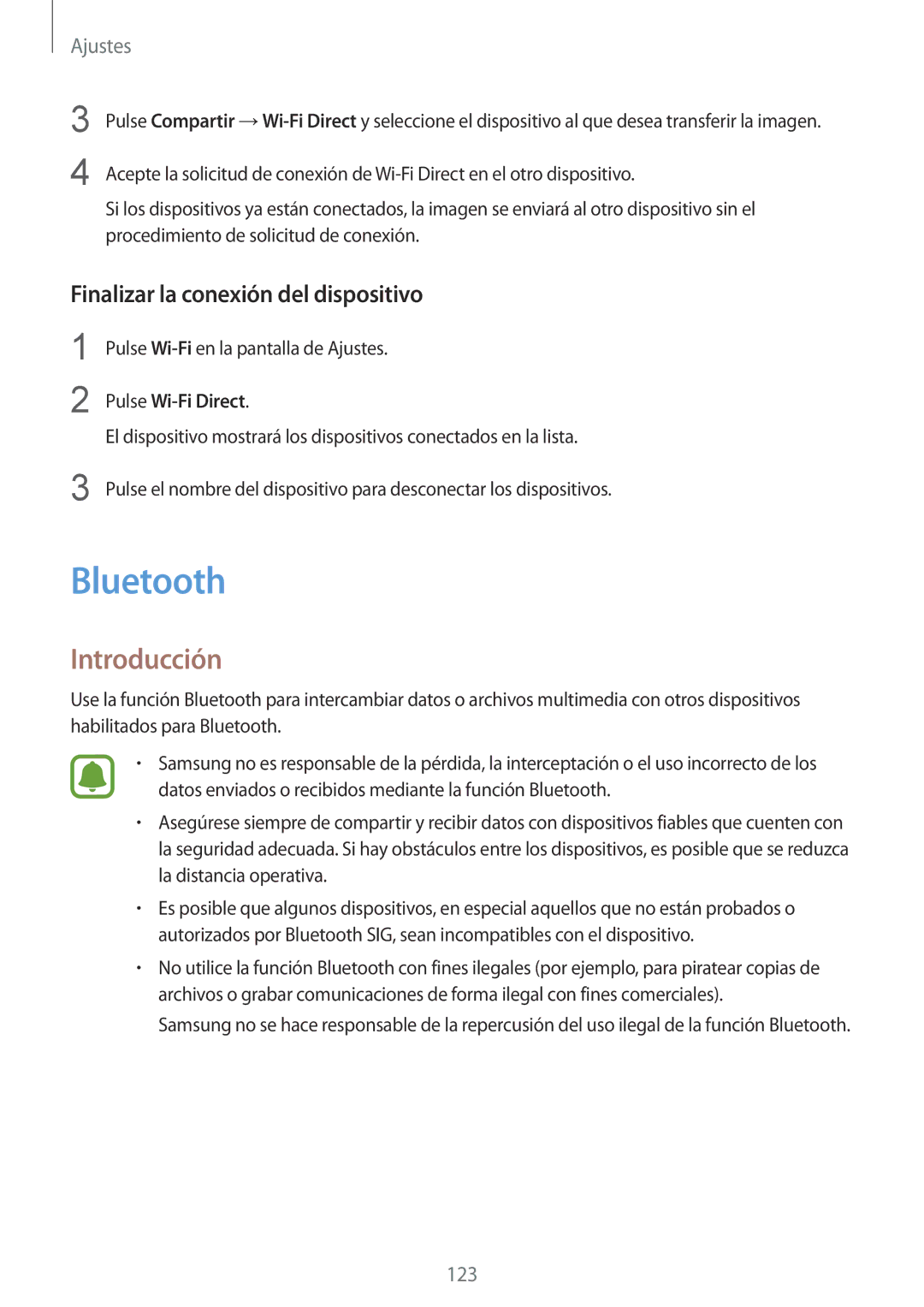 Samsung SM-G928FZSAPHE, SM-G928FZDEPHE, SM-G928FZKEPHE, SM-G928FZDAPHE manual Bluetooth, Finalizar la conexión del dispositivo 