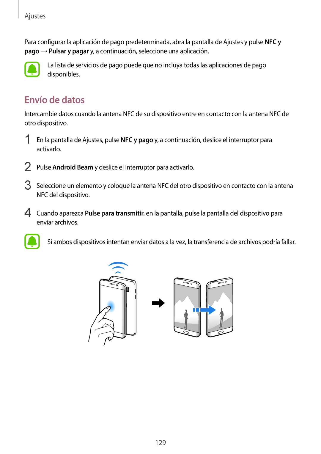 Samsung SM-G928FZKAPHE, SM-G928FZDEPHE, SM-G928FZKEPHE, SM-G928FZDAPHE, SM-G928FZSAPHE manual Envío de datos 