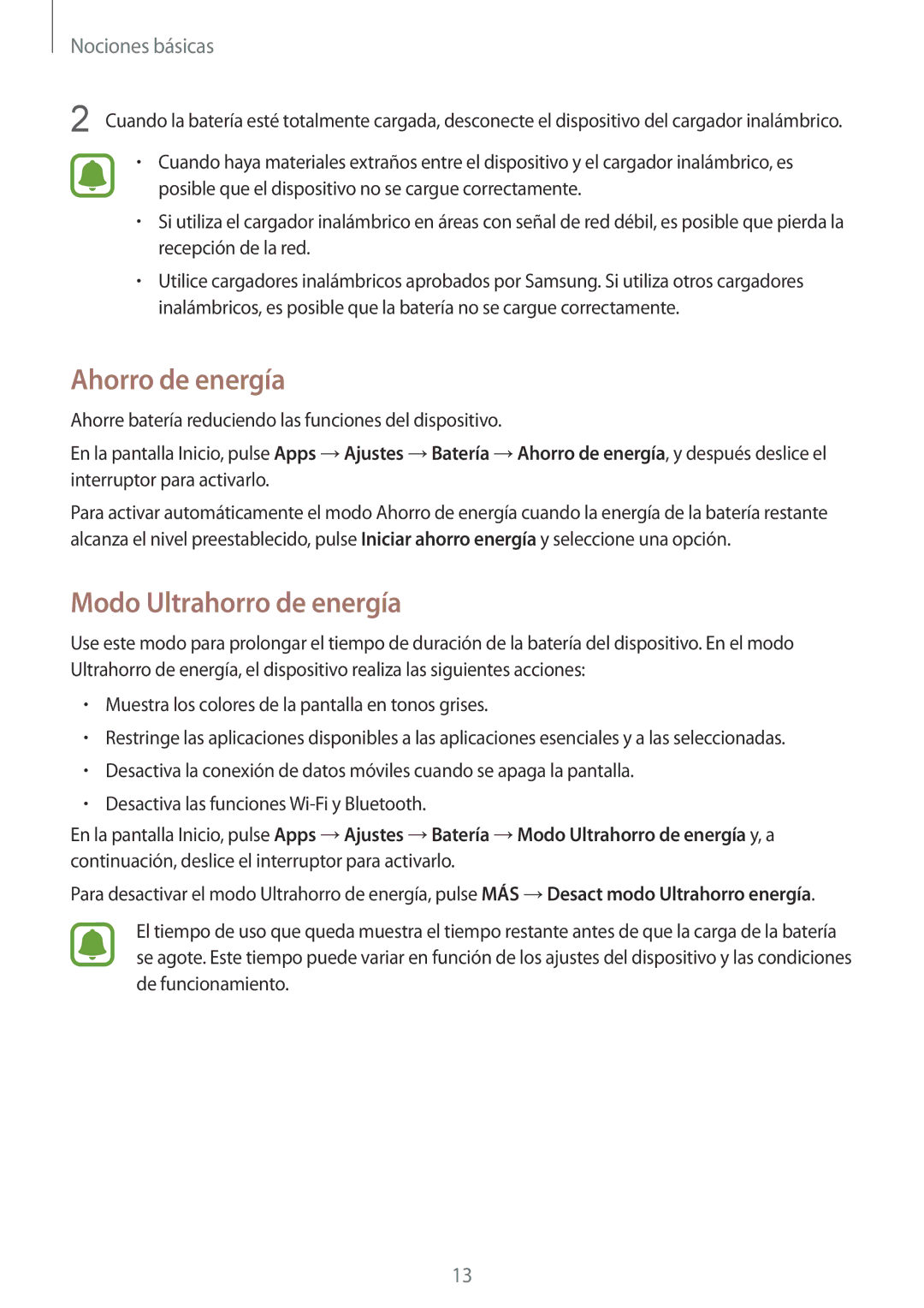 Samsung SM-G928FZSAPHE, SM-G928FZDEPHE, SM-G928FZKEPHE, SM-G928FZDAPHE manual Ahorro de energía, Modo Ultrahorro de energía 